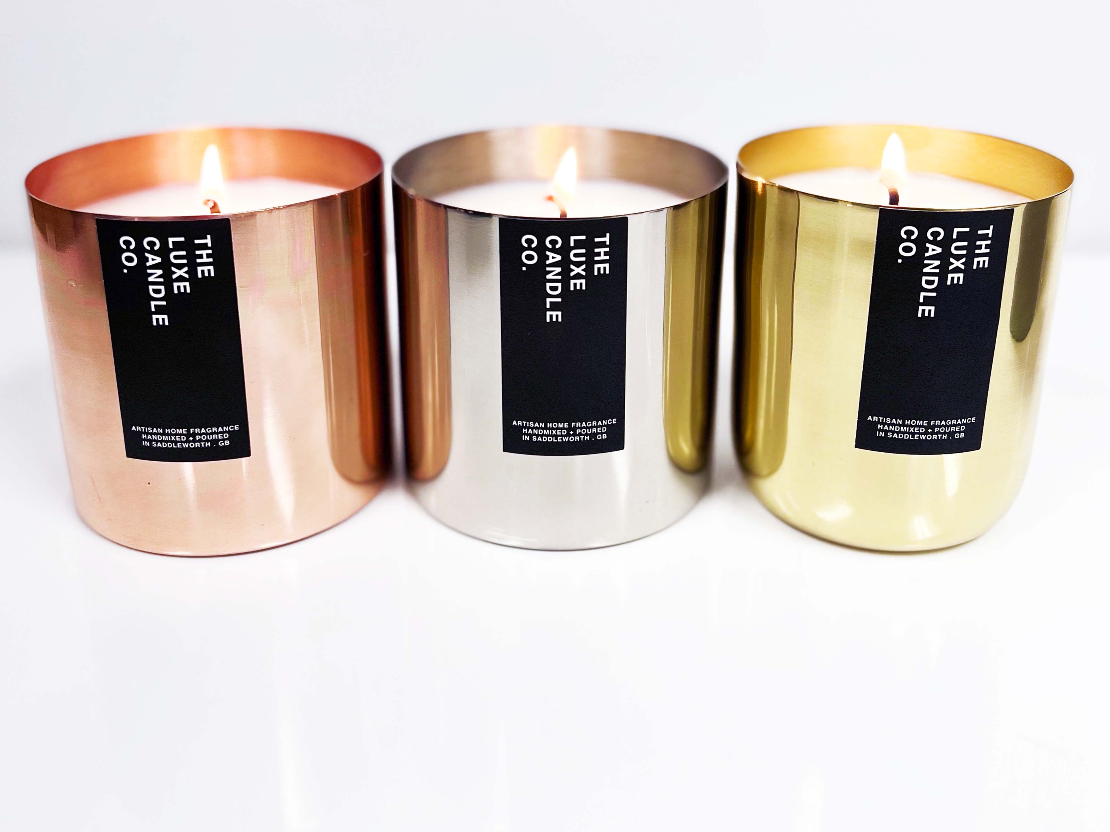 LUXURY copper candles . LUXURY silver candle . gold candle metallic scented candles