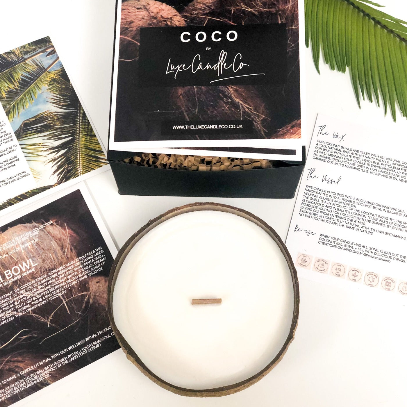 COCO - The Bali Bowl . Coconut + Frangipani Scented Coconut Eco Wax Candle