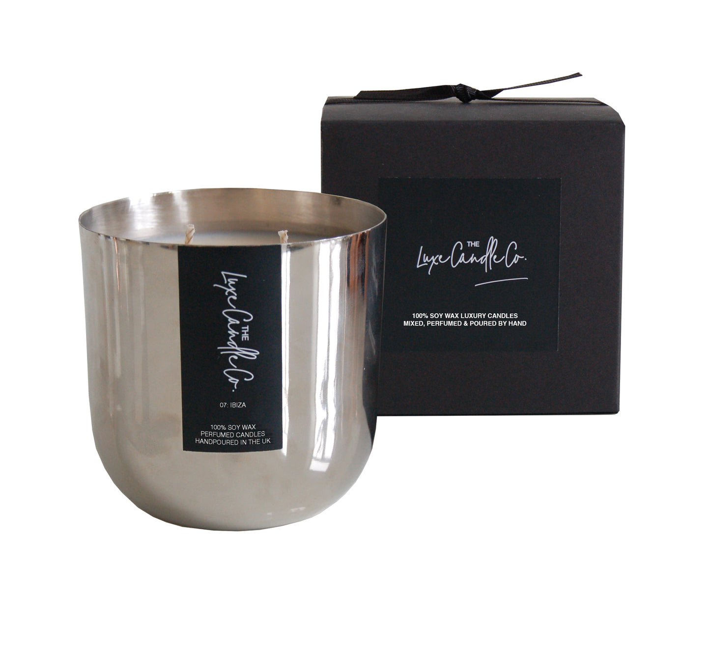 Ibiza candle large silver double wick