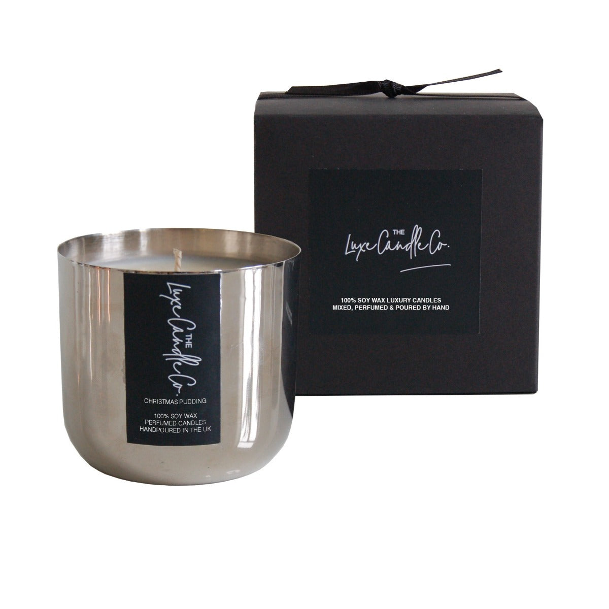 Silver Christmas Pudding scented soy wax candle | by The Luxe Candle Co