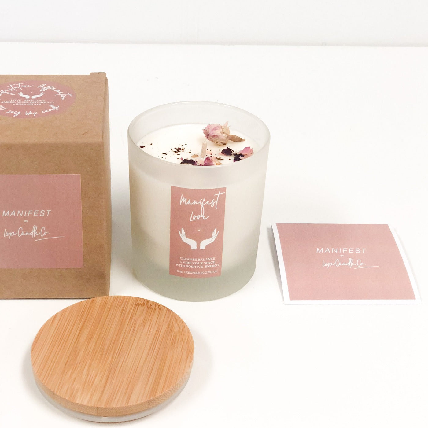 Manifest Love Candle | Wellness Candle to manifest self love, emotions, confidence, friendship | The Luxe Candle Co