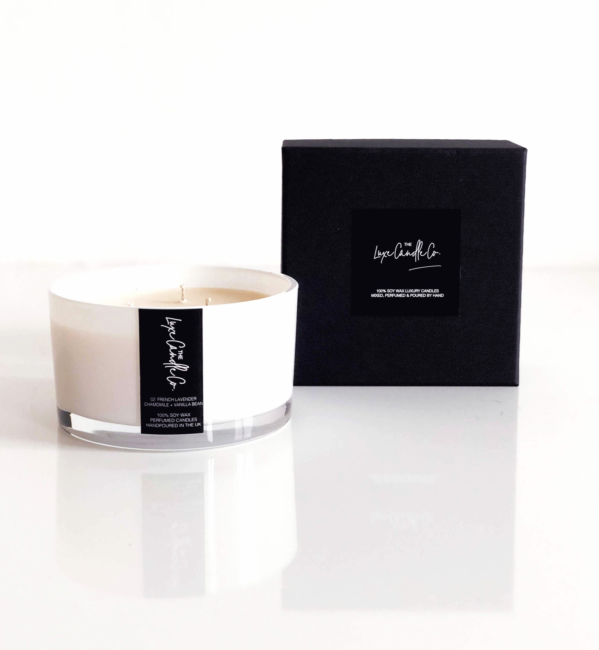 Large luxury candles 100% natural soy wax candle supplier white and black