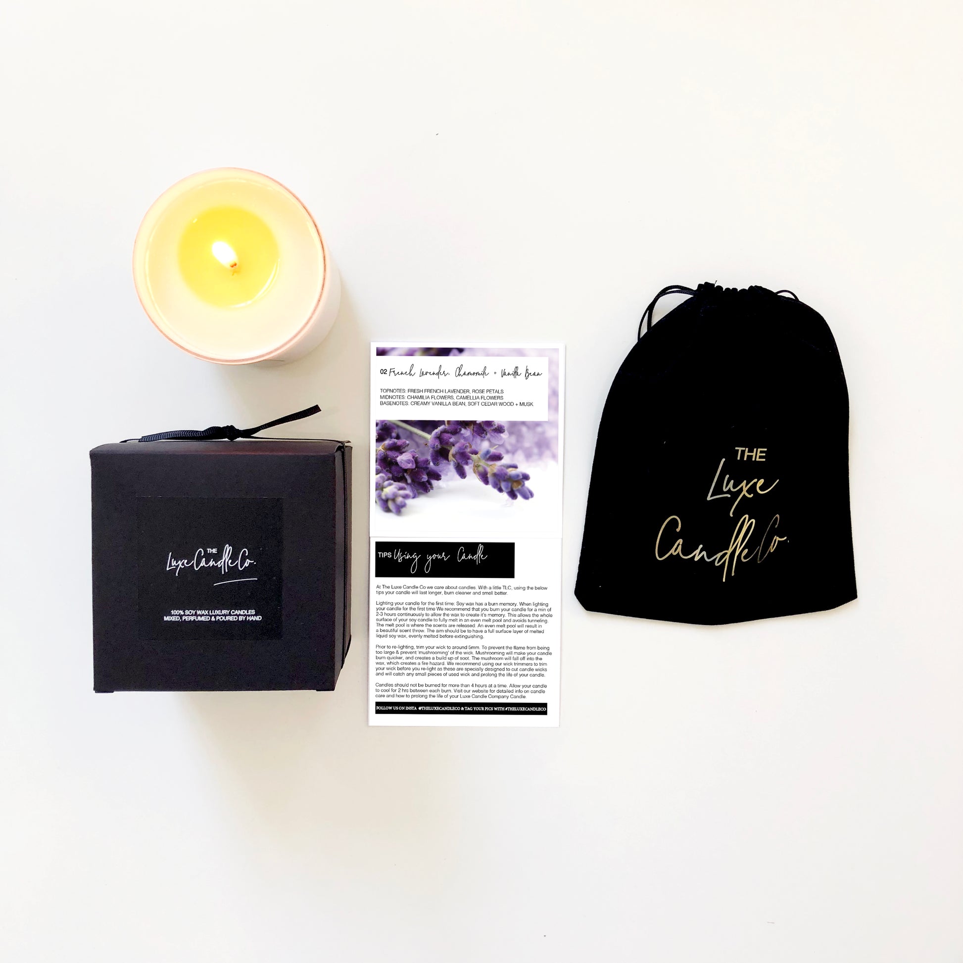 Luxury lavender scented candles