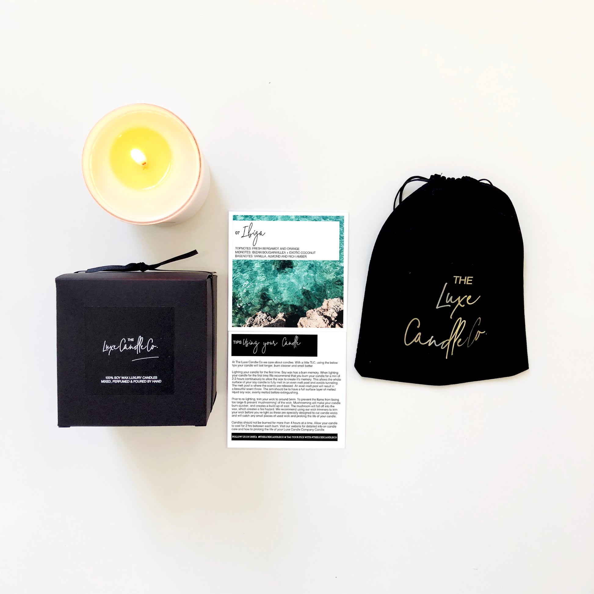 Beautifully packaged Ibiza holiday scented candle