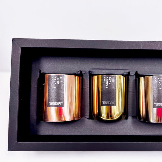 Gift Set . Metallic Scented Soy Candles gift