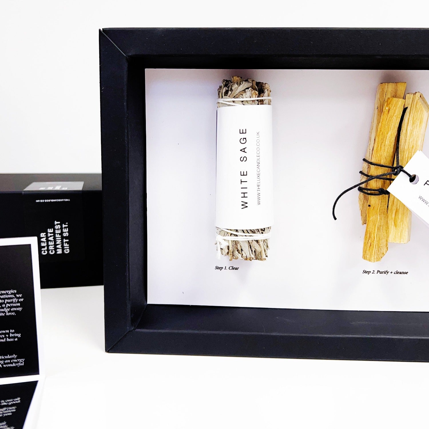 Clear Create Manifest Gift - The Luxe Candle Co gift boxed manifestation kit to clear negative energy and raise vibration