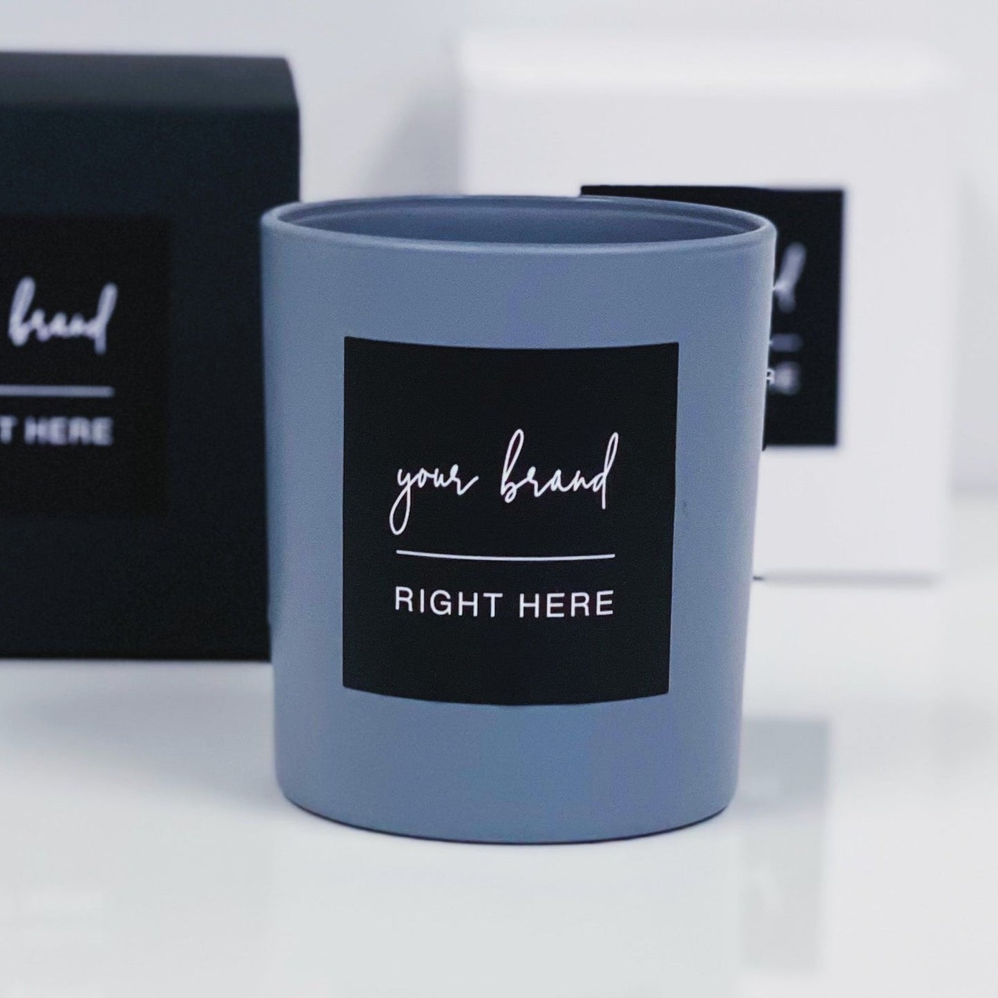 Your Logo Label Grey Candle x10 (choose your fragrance)