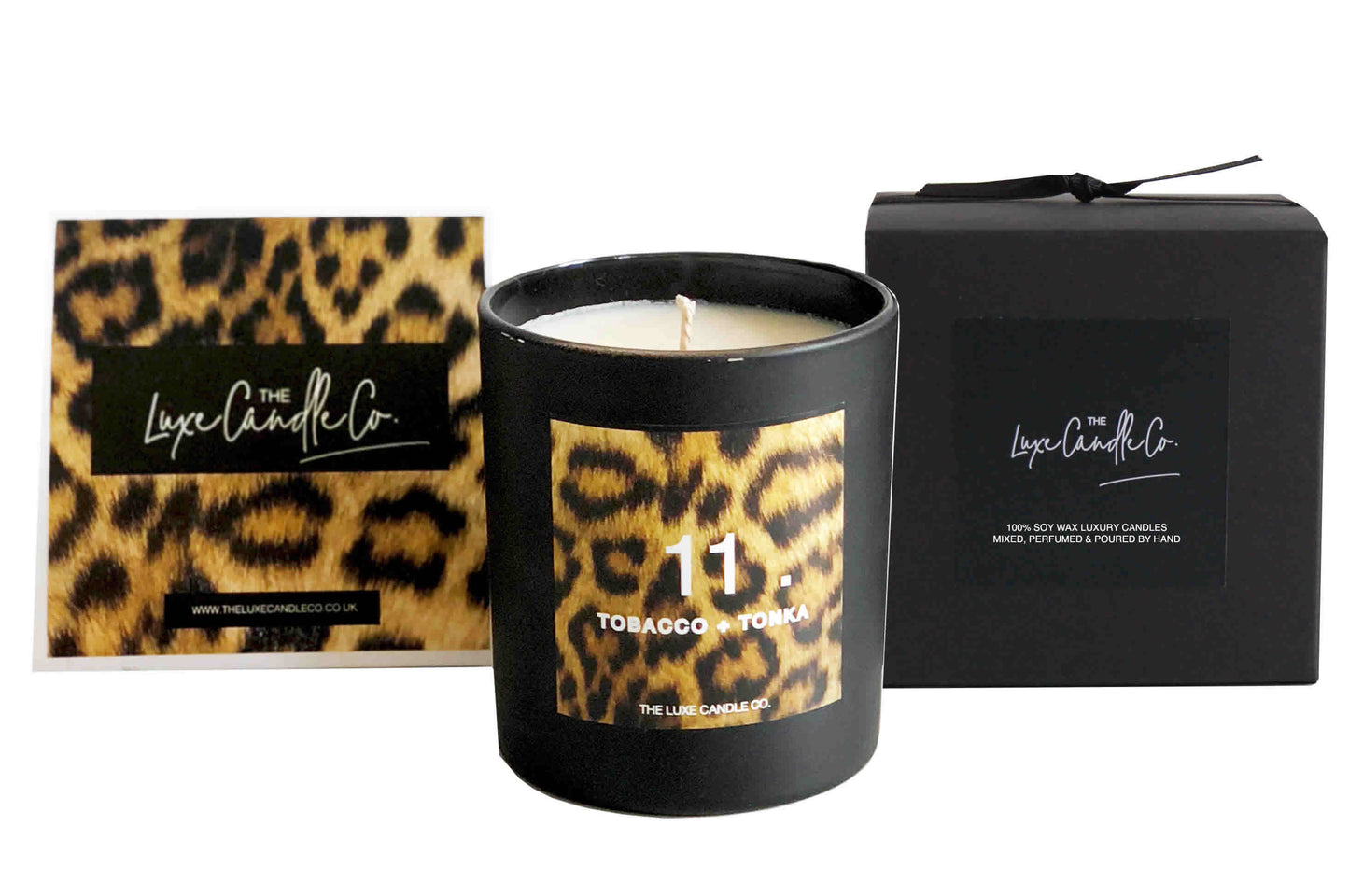 Leopard print gift for her - Luxury soy wax candles by The Luxe Candle Co