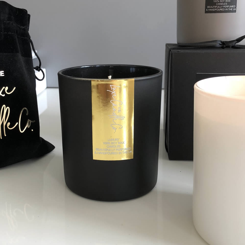 black and gold candle interiors accessory from the luxe candle co
