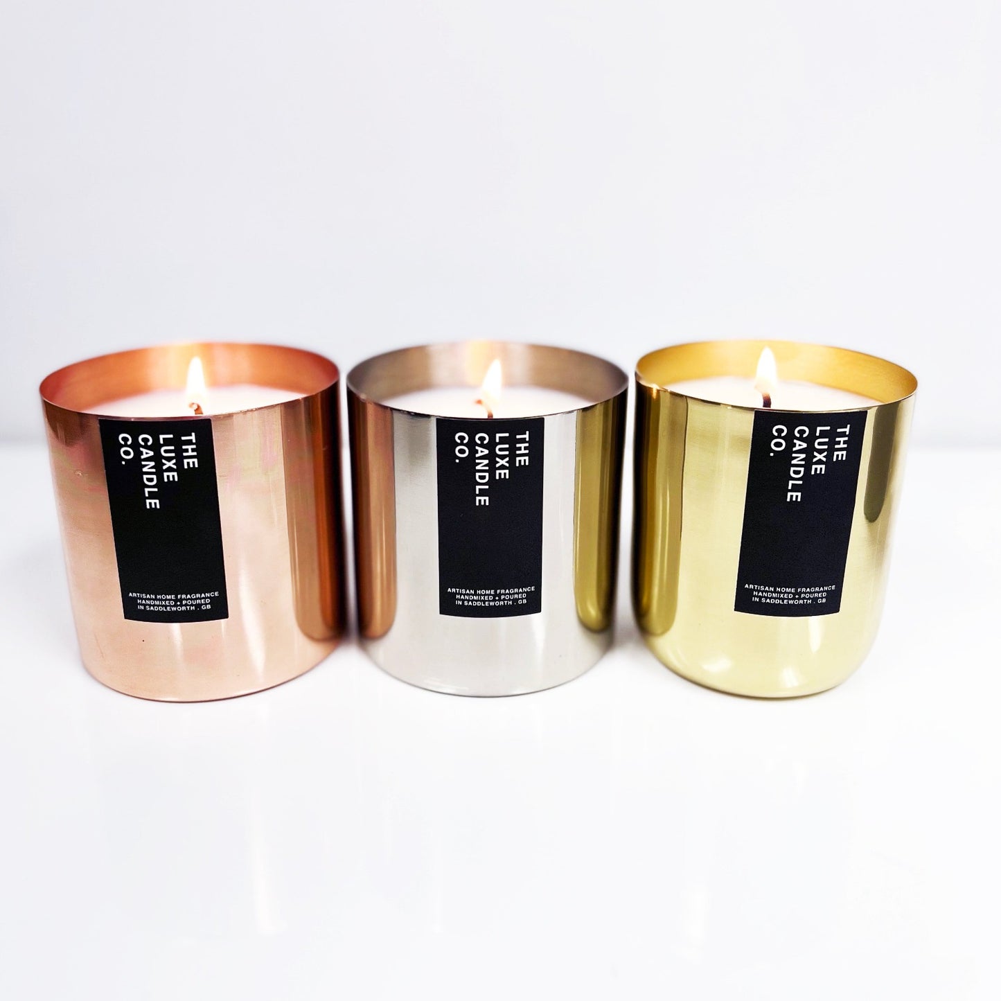 rose gold scented candle set. Rose gold gift