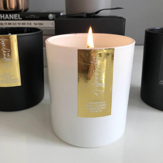 Glitz and glam metallic gold foil soy wax luxury candles in beautiful fragrances