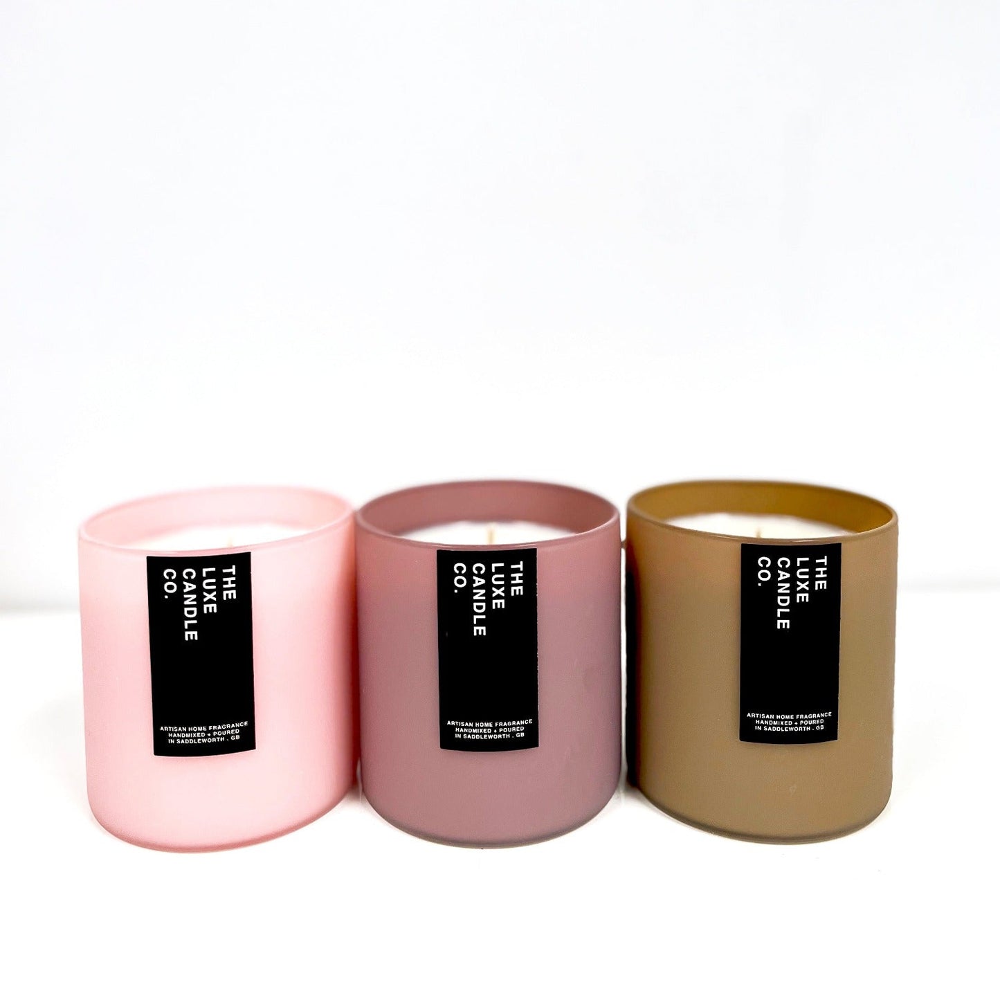 Nag Champa soy wax candles by The Luxe Co . Beautiful scented candles in nag champa to chill relax and zenify your space in muted shades for spring
