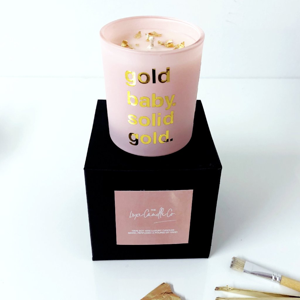 pink and gold candle luxury valentines gift