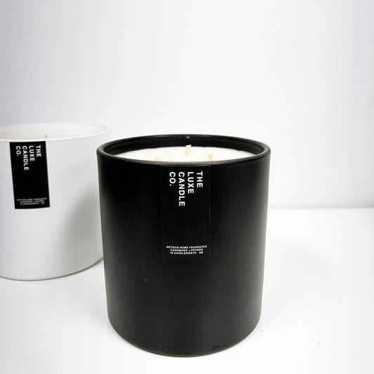 Black 3 wick candle - scented soy wax candles by The Luxe Candle Co