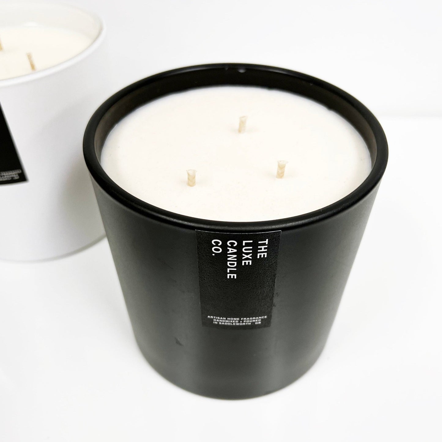 3 wick scented candles black