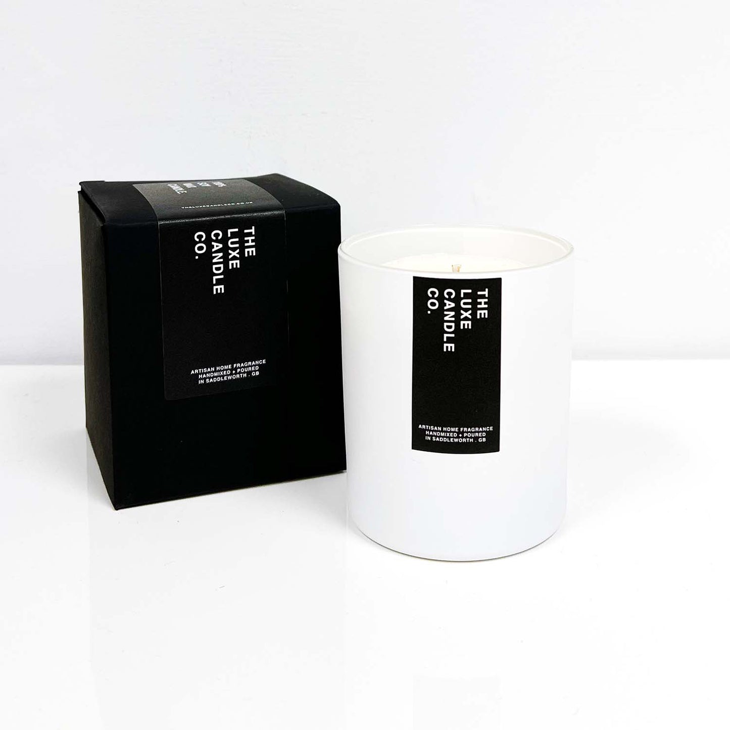Clack and white coconut candle