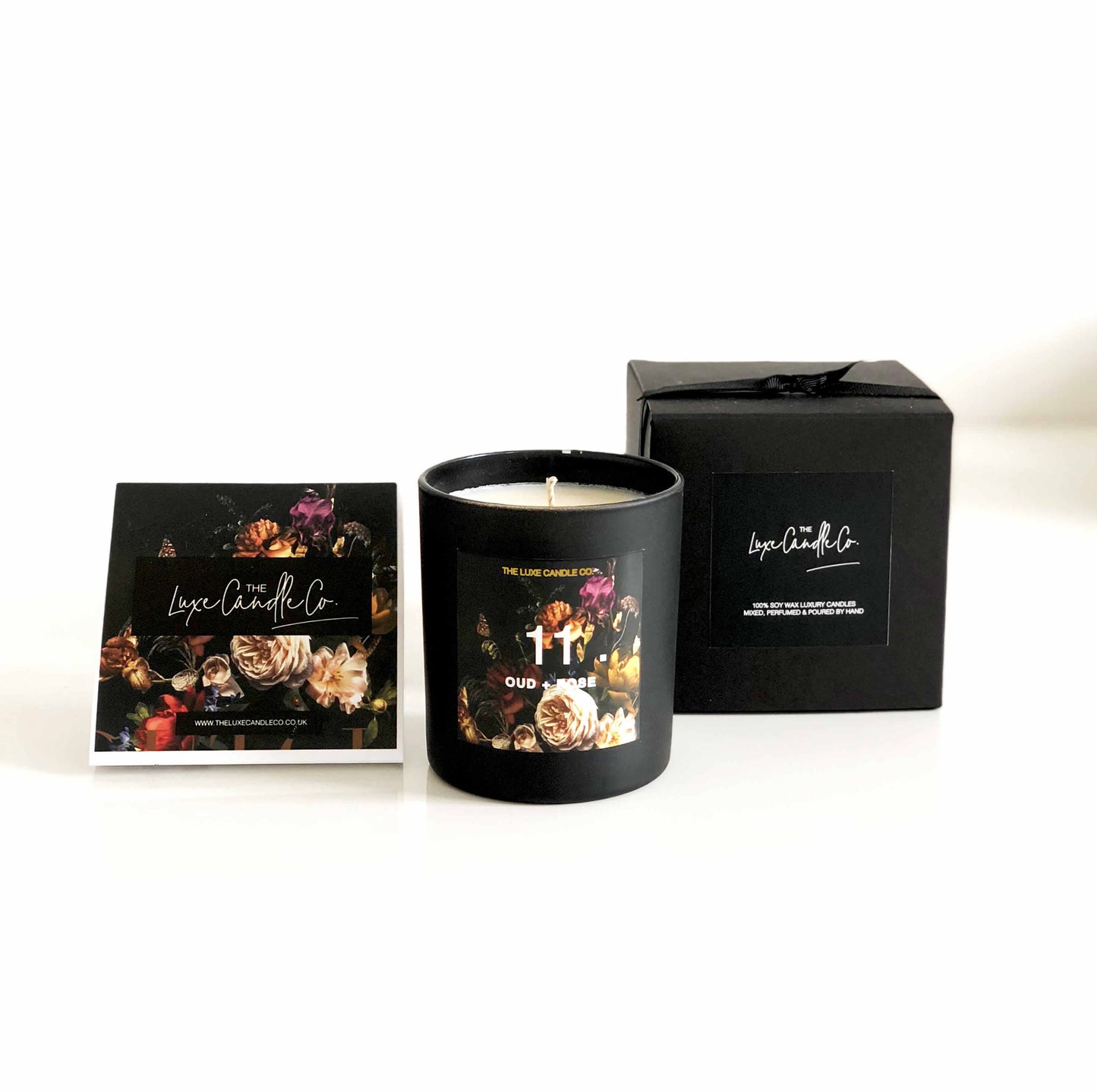 Christmas candle gift set scented fragrance oud and rose