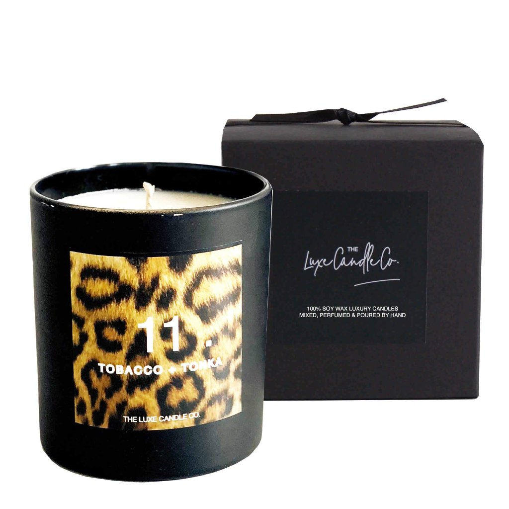 Luxury soy wax leopard print candle